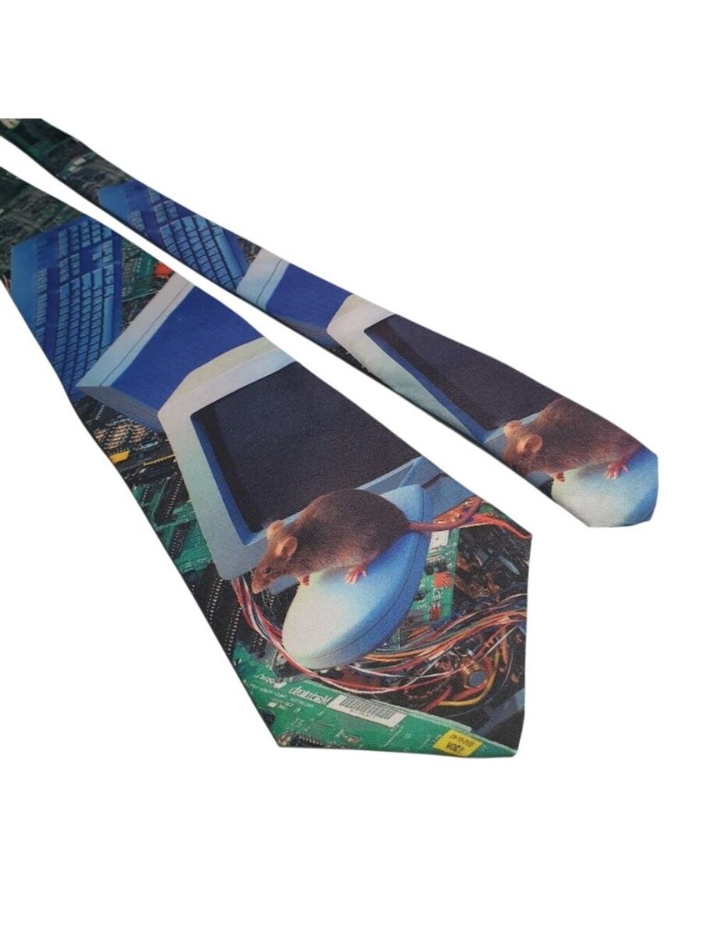 WallyWear Computer Mouse Circuit Board Novelty Necktie Multicolor Rat Graphic